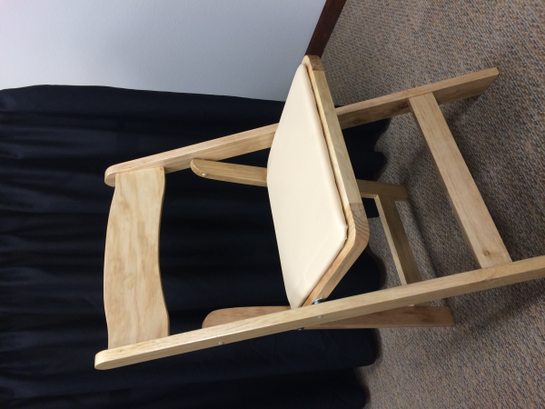 Natural Wood Folding Chair With Padded Seat